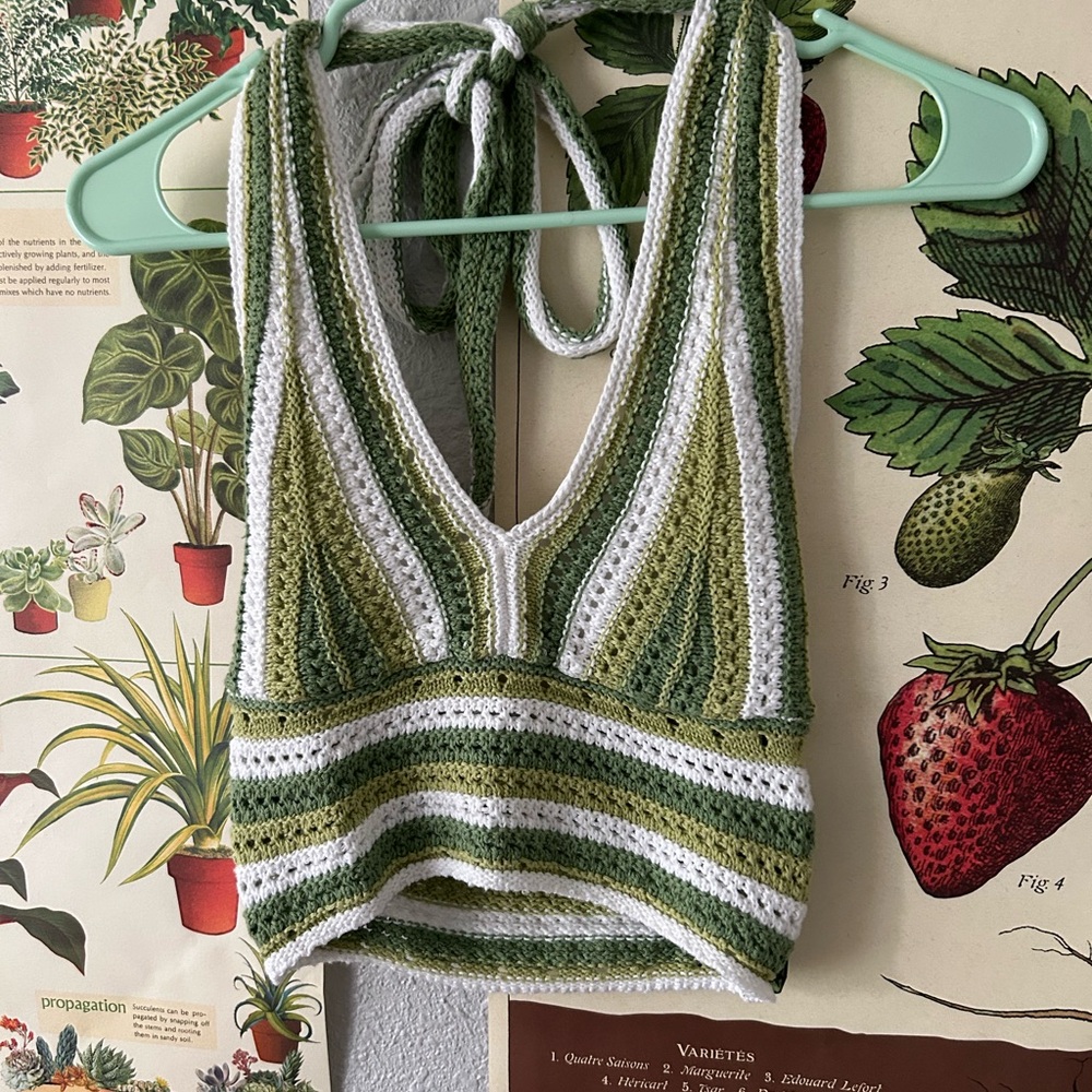 Hollister Crochet Knit Halter Tank Top